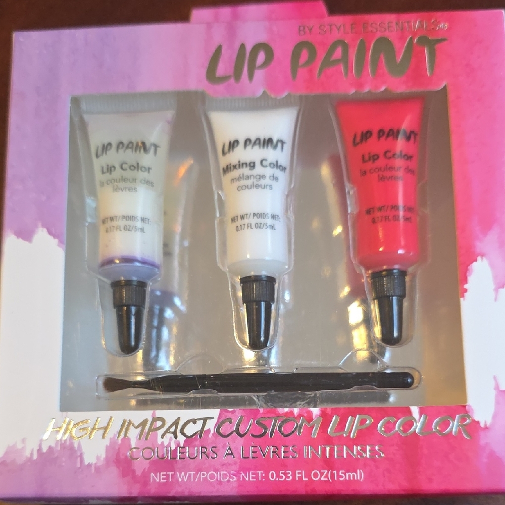 Style Essentials Lip Paint Set - Purple, White, Pink